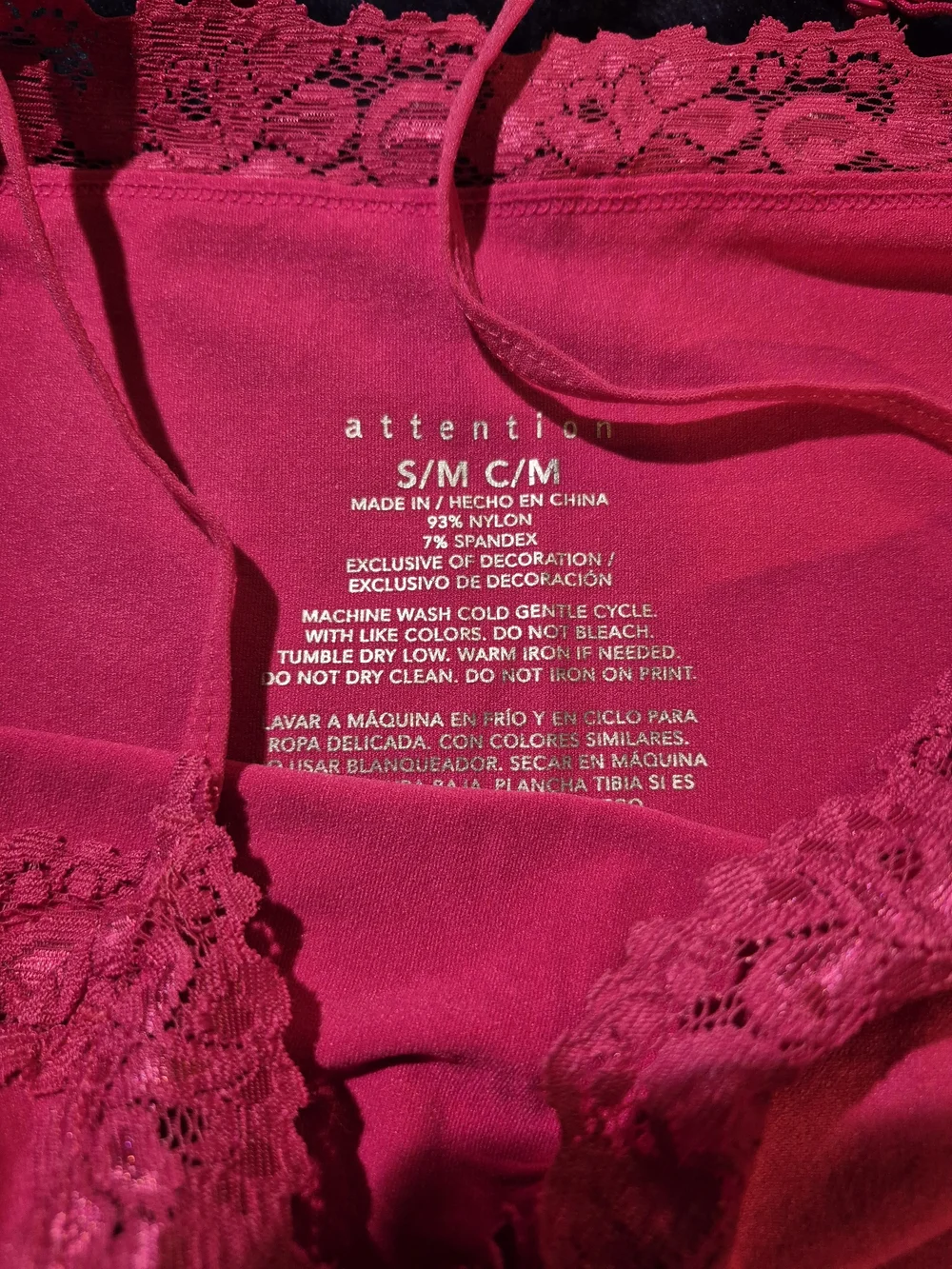 attention Rose Pink Lace-Trim Slip Camisole